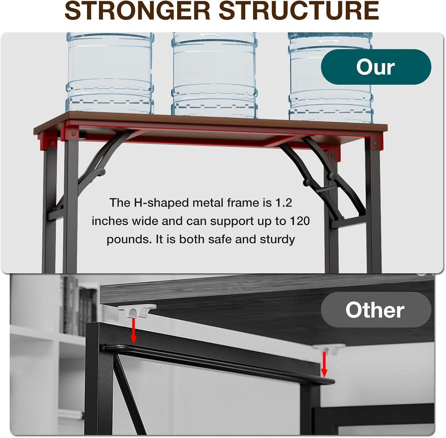 TEMI Small Computer Desk Folding Table - 35.8" Foldable Office Desk