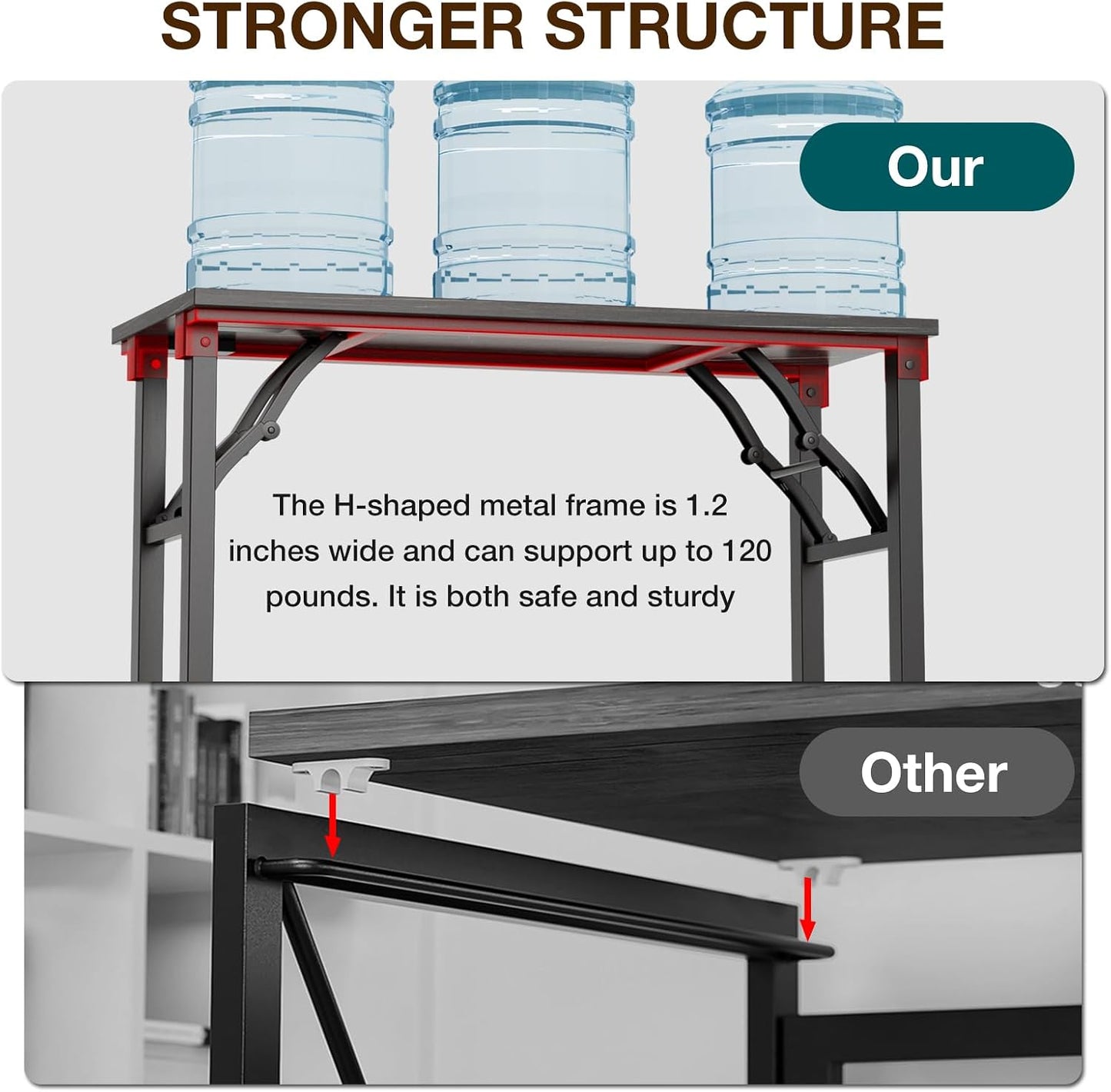 TEMI Small Computer Desk Folding Table - 35.8" Foldable Office Desk