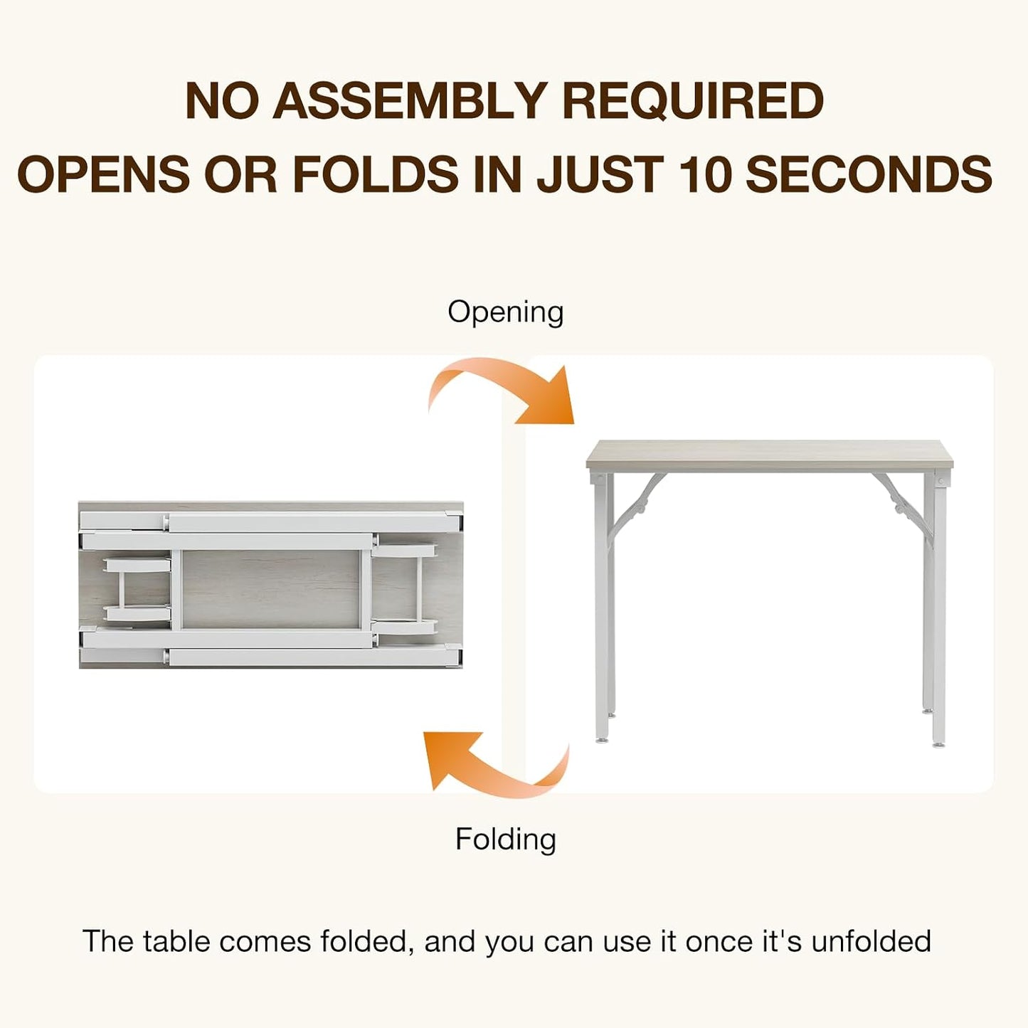 TEMI Small Computer Desk Folding Table - 35.8" Foldable Office Desk