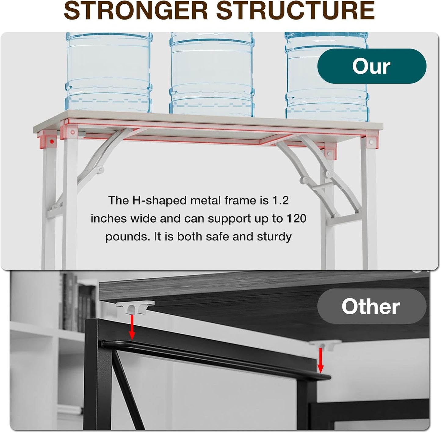 TEMI Small Computer Desk Folding Table - 35.8" Foldable Office Desk
