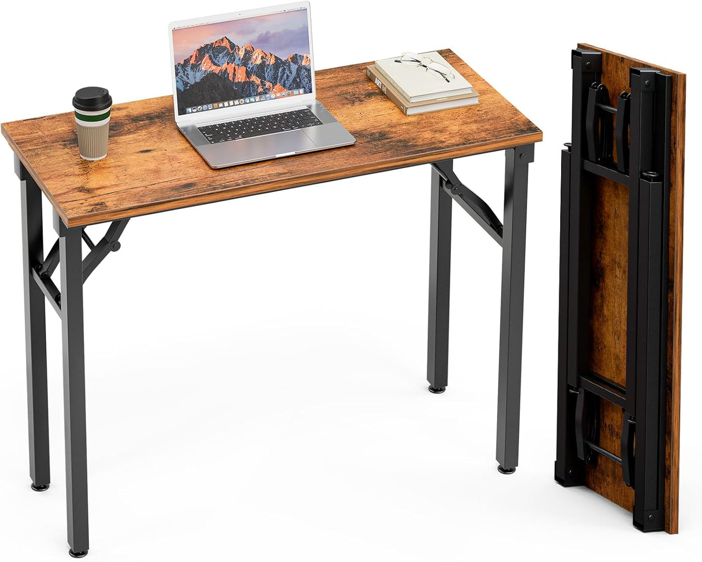 TEMI Small Computer Desk Folding Table - 35.8" Foldable Office Desk
