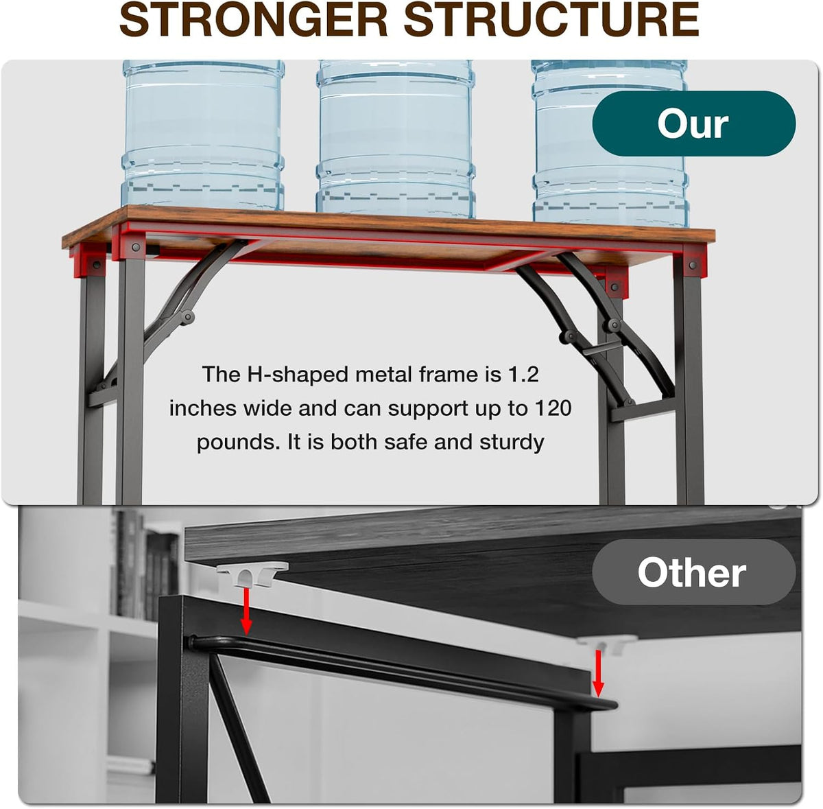 TEMI Small Computer Desk Folding Table - 35.8" Foldable Office Desk