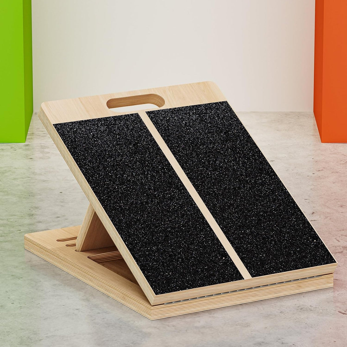 TEMI Slant Board for Calf-Stretching - Wooden Incline Wedge Stretcher for Squats